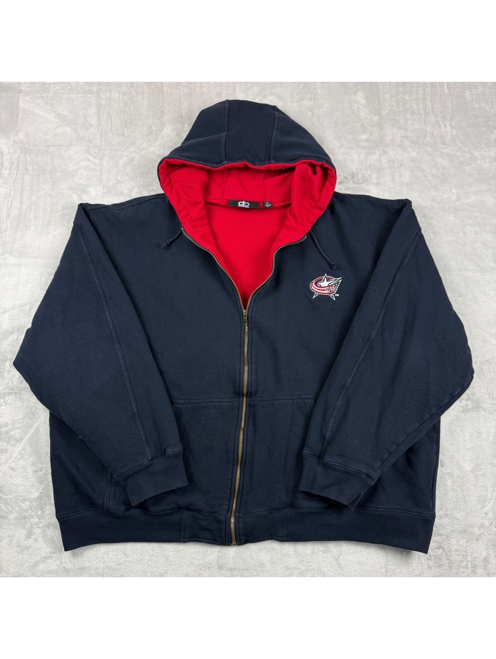 VTG Columbus Blue Jackets 2XL Hood Thick Thermal Lined NHL Hockey Dunbrooke Ohio